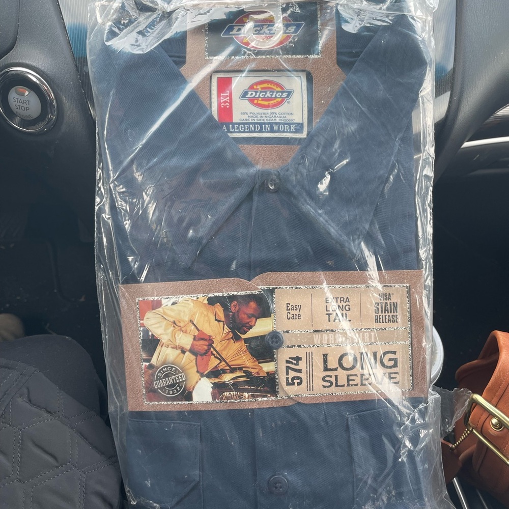Dickies 574 Men’s 3XL Navy Long Sleeve Work Shirt NWT Deadstock Workwear Fall